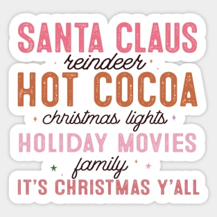 Pink Christmas holiday movie and hot cocoa Sticker